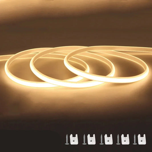 110V/220V COB LED Strip Light – Super Bright Waterproof Lighting with EU/US Power Supply