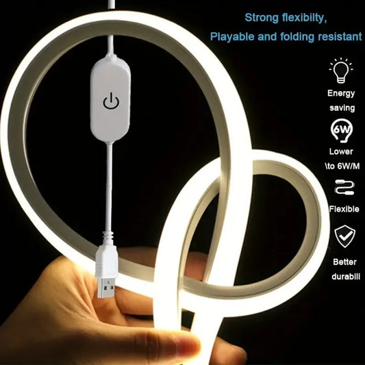 LED Neon Strip Light – USB 5V Dimmable with Touch Sensor & Waterproof Design