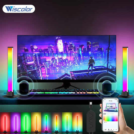 Wiscolor LED Atmosphere Lights – WIFI RGB Bluetooth Desktop Game Light with Intelligent Software Control