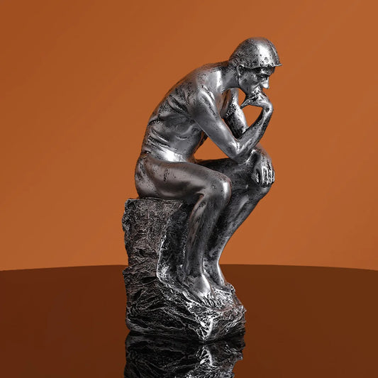 Modern The Thinker Sitting Man Statue Figurine – Nordic Resin Sculpture for Home & Office Decor