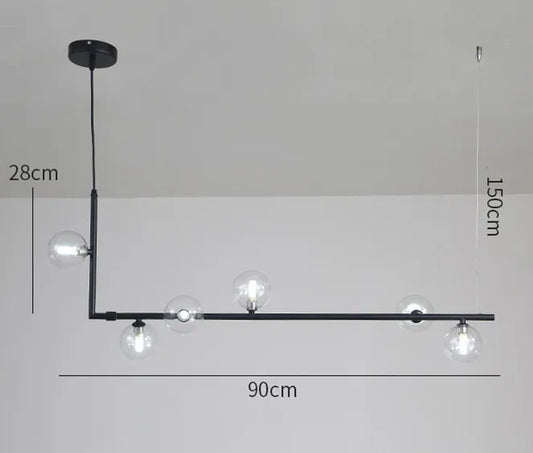 Nordic Glass Pendant Lamp – Minimalist Long G9 Light for Dining, Office & Living Spaces