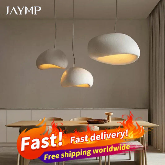 Nordic Wabi-Sabi Ceiling Chandelier – Modern E27 Pendant Light for Dining, Living & Bedroom Spaces