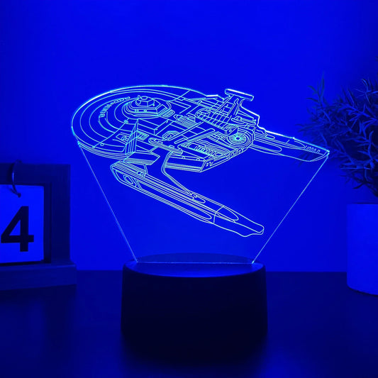 Sci-Fi Spaceship 3D Night Light – Creative Desktop & Room Atmosphere Lamp