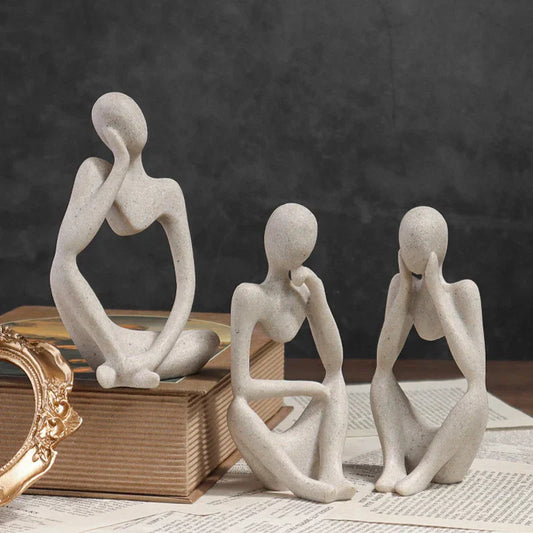 Scandinavian Abstract Art Figures – Light Luxury Home Decor Sculptures