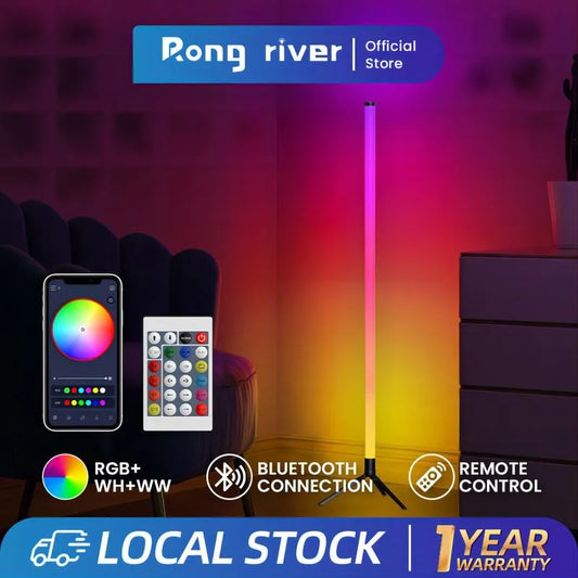 Smart RGB LED Corner Floor Lamp – 110CM Dimmable App-Controlled Mood Light for Gaming, Bedroom & Living Room