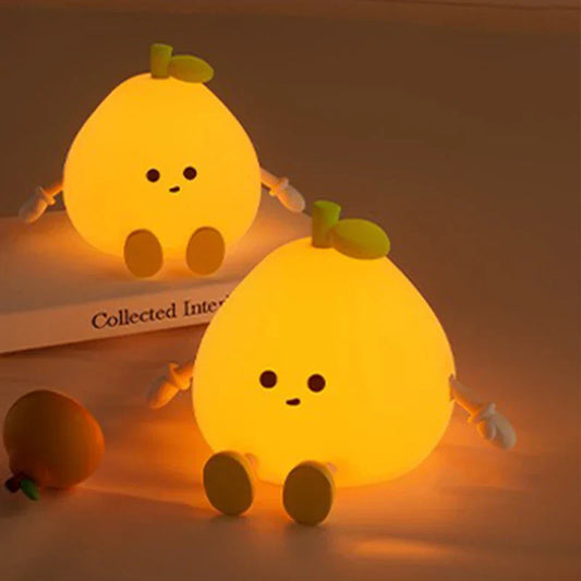 USB Rechargeable Cat Night Light – Orange Silicone Touch Sensor Lamp with Remote Control for Kids & Baby Bedrooms
