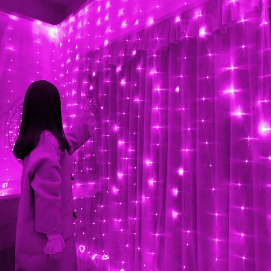 3/6M USB LED Curtain String Lights – 8 Modes with Remote Control for Bedroom, Holiday & Wedding Decor