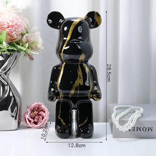 Aesthetic Bear Figure – Nordic Resin Bear Statue for Home & Desk Decoration