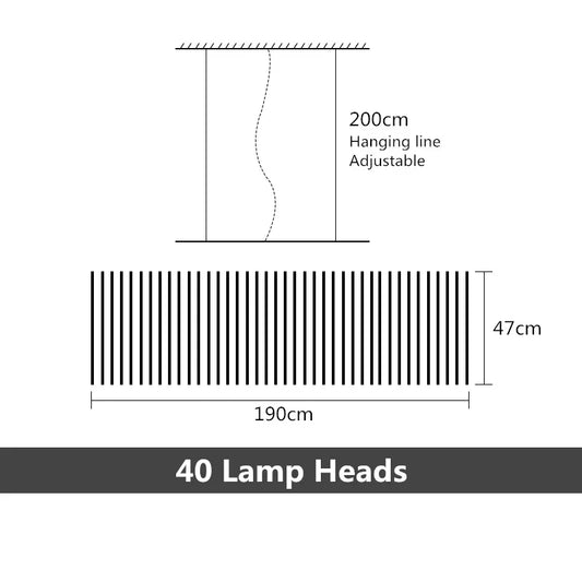 Luxury Fishbone Design LED Chandelier – Dimmable Pendant Light for Living Room, Dining & Office Spaces