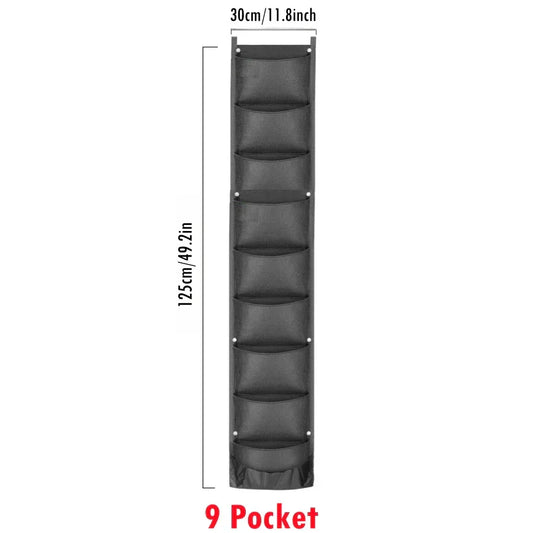 Vertical Wall Planter Bags – 4/6/9 Pockets Waterproof Hanging Grow Bags