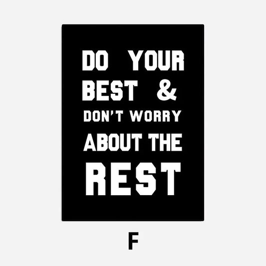Black & White Inspirational Quote Posters – Minimalist Wall Art for Home & Office
