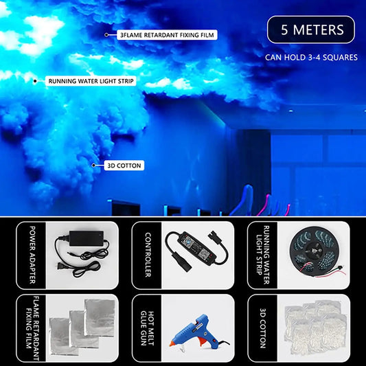 DIY Thunder Cloud Light – LED Cotton Cloud Ceiling Light with APP & Remote Control