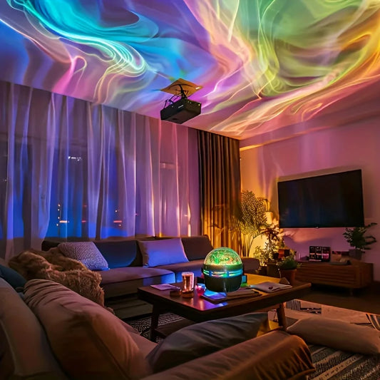 Aurora Borealis Starry Sky Projector – LED Galaxy Night Light with Remote Control & 7 Lighting Effects