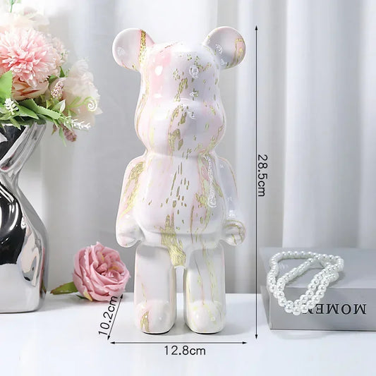 Aesthetic Bear Figure – Nordic Resin Bear Statue for Home & Desk Decoration