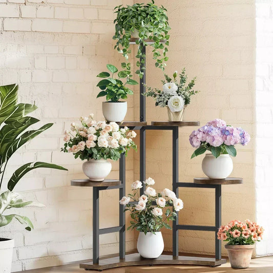 Wisfor 6-Tier Corner Plant Stand – Tall Indoor Plant Shelf & Organizer Rack