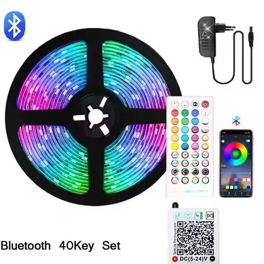 5M–40M LED Lights for Bedroom – Color Changing RGB Strip with Music Sync, Remote & App Control