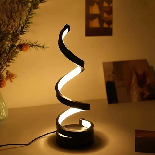Creative Spiral LED Night Light – Dimmable 3-Color Table Lamp for Home & Office Decor
