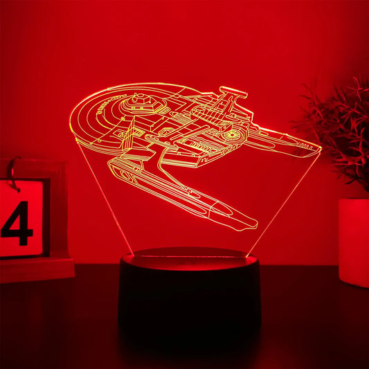 Sci-Fi Spaceship 3D Night Light – Creative Desktop & Room Atmosphere Lamp