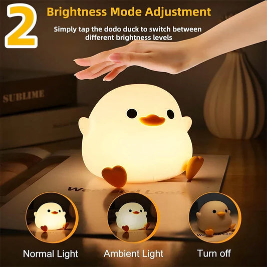 DoDo Duck Night Light – Cute Rechargeable Silicone LED Lamp for Kids & Nursery