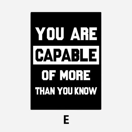 Black & White Inspirational Quote Posters – Minimalist Wall Art for Home & Office