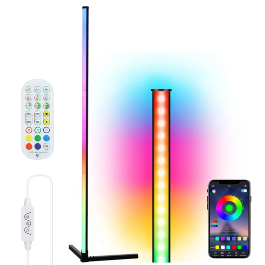 Neoglint D C5V BT Connected 72 LEDs Corner Floor Lamp – RGB Standing Light with App & Music Control