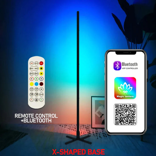 180CM RGBIC Smart Floor Lamp – Tuya APP & Remote Control Standing Mood Light for Game Room & Home Decor