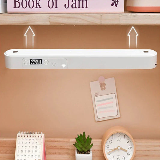 Magnetic Clock Desk Lamp – USB Rechargeable LED Light with Stepless Dimming