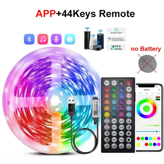 USB LED Strip Lights – APP-Controlled 5050 RGB Color-Changing Flexible Tape for Room & TV Backlight