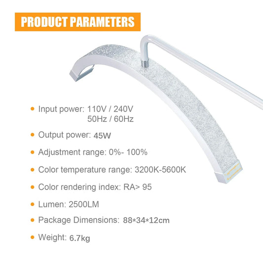 FOSOTO LED Video Cosmetic Light – Half-Moon Lash & Nail Lamp for Beauty, Tattoo & Makeup Studios