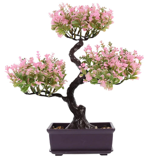 Red Artificial Potted Plant – Lifelike Decorative Faux Plant for Home & Office Interior