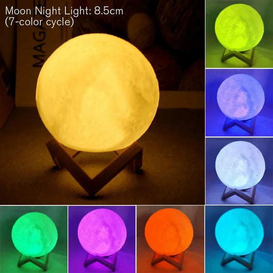 LED Night Light 8cm Moon Lamp