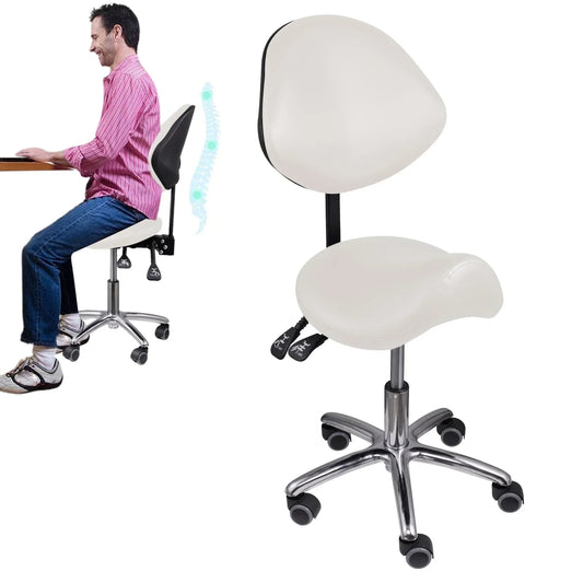 Saddle Rolling Adjustable Chair – Ergonomic Saddle Stool with Adjustable Height for Kitchen, Salon, Clinic & Living Room