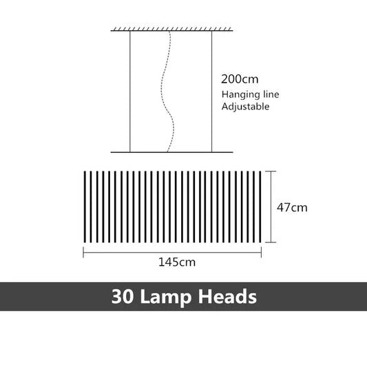 Nordic Fishbone Chandelier – Modern Minimalist Strip Pendant Light for Living Room, Office & Restaurant