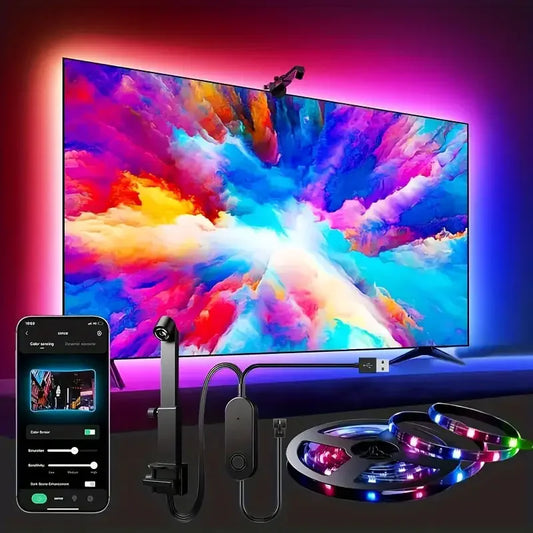 TV LED Backlight – RGBIC LED Strip Lights with Camera Sensor, APP Control & Music Sync