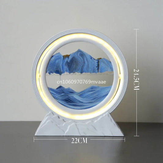 Sandscape Moving Sand Art Table Lamp – Quicksand Hourglass Night Light for Home Décor