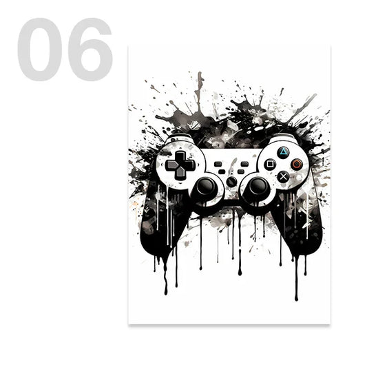 Black & White Game Controller Wall Art