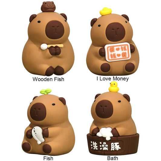 Small Capybara Figurines – Cute Animal Sculptures for Home & Office Decor