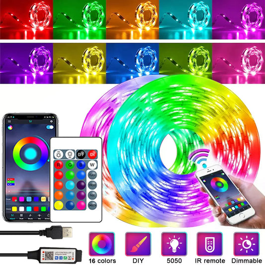LED Strip Lights Bluetooth RGB 5050 – Flexible App-Controlled Music Sync LED Tape for Room & Parties