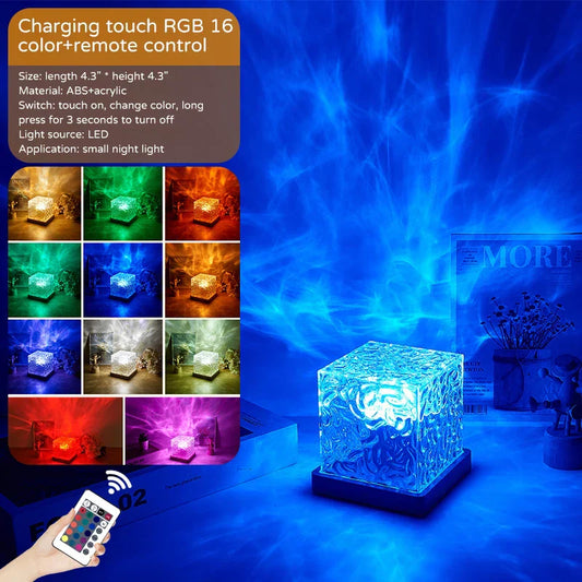 Northern Lights Projector Lamp – 16-Color Ocean Wave Night Light with Remote Control