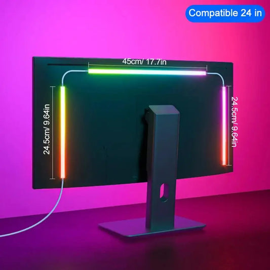 USB PC LED Strip Lights – 24–34 Inch RGBIC Monitor Backlight with APP