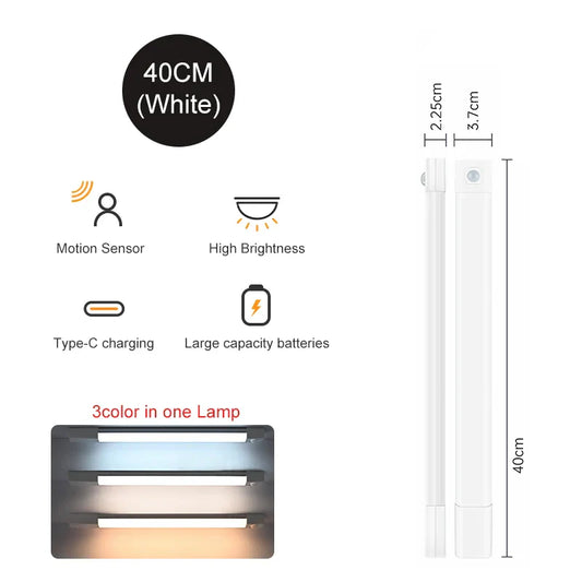 LED Closet Motion Sensor Light – Wireless Rechargeable Cabinet Night Lamp for Kitchen, Bedroom & Wardrobe