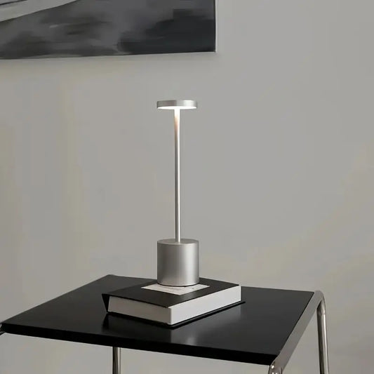 Rechargeable LED Desk Lamp – 3-Color Touch Control Metal Night Light for Home & Outdoor Use