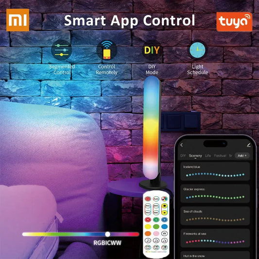 Xiaomi USB RGB LED Pickup Night Light Strip – Tuya WiFi Music Rhythm Lamp for TV & Gaming Room