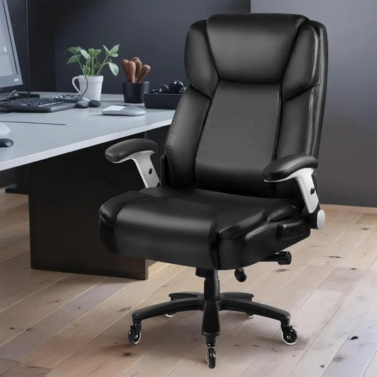 Big and Tall Office Chair – 600lbs Capacity Ergonomic Executive Leather Chair with Adjustable Armrests