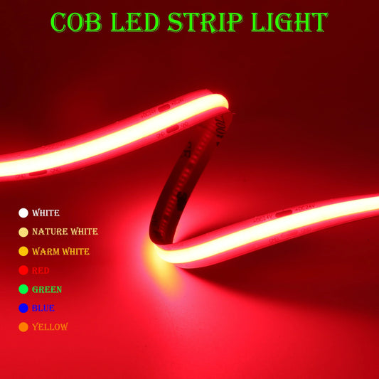 COB LED Strip Light – High-Density Flexible Linear Tape Light (480/528 LEDs/m) for Decorative Lighting