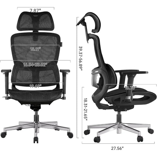 E2 Ergonomic Office Chair – Big and Tall Mesh Chair with 6-Way Dynamic Lumbar Support & 3D Armrests