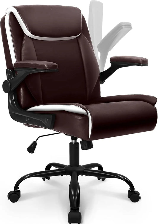 Office Chair – Adjustable Mid-Back Executive Desk Chair with PU Leather & Ergonomic Support