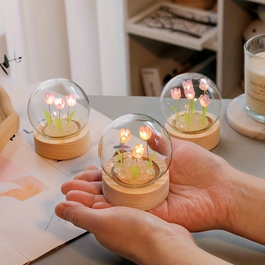 DIY Tulip Night Light – Romantic Room & Desk Decor Gift